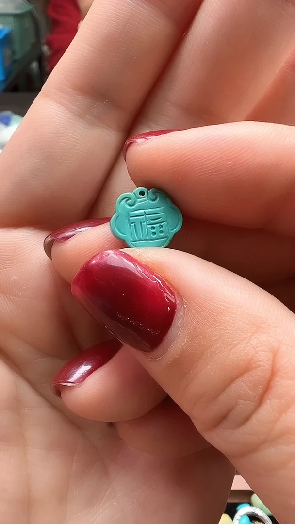 未镶嵌绿松石配饰配珠绿松石精工小福锁