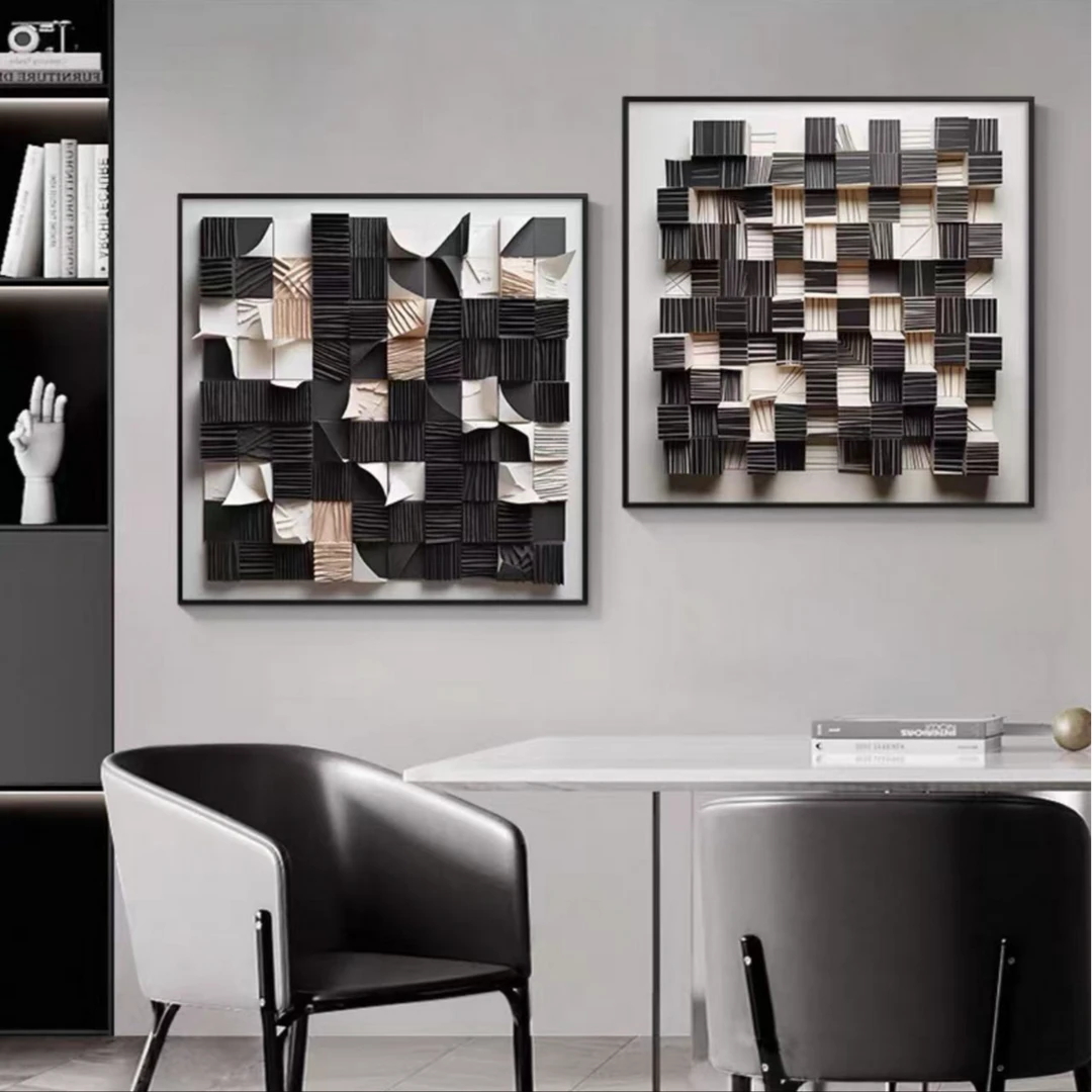 小众个性抽象几何餐厅卧室客厅装饰画高奓组合挂画时尚高级感满满