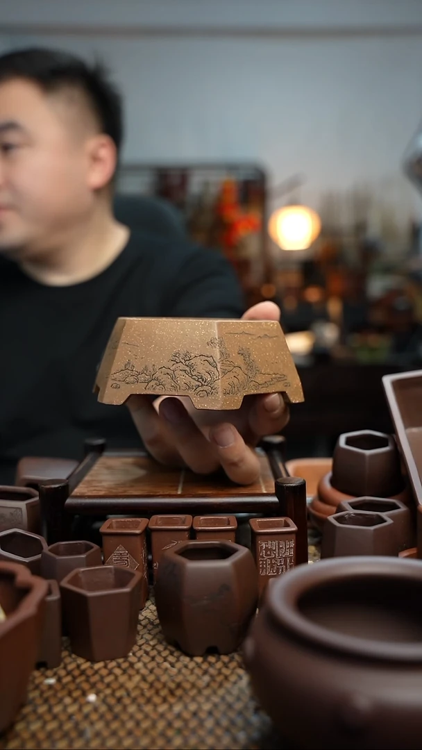 紫砂花盆長木軒精品紫砂