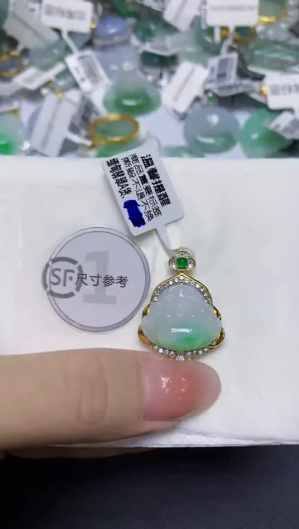 颈饰未镶嵌翡翠天然缅甸翡翠A货百元以上9元证书费自理