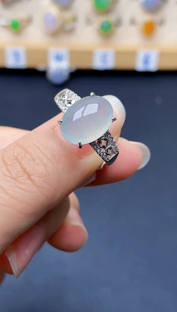 银S925镶嵌戒指翡翠5047