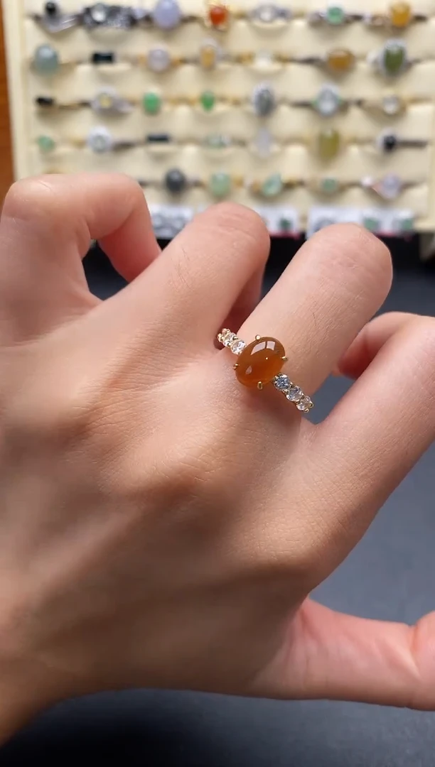 银S925镶嵌戒指翡翠222222+3