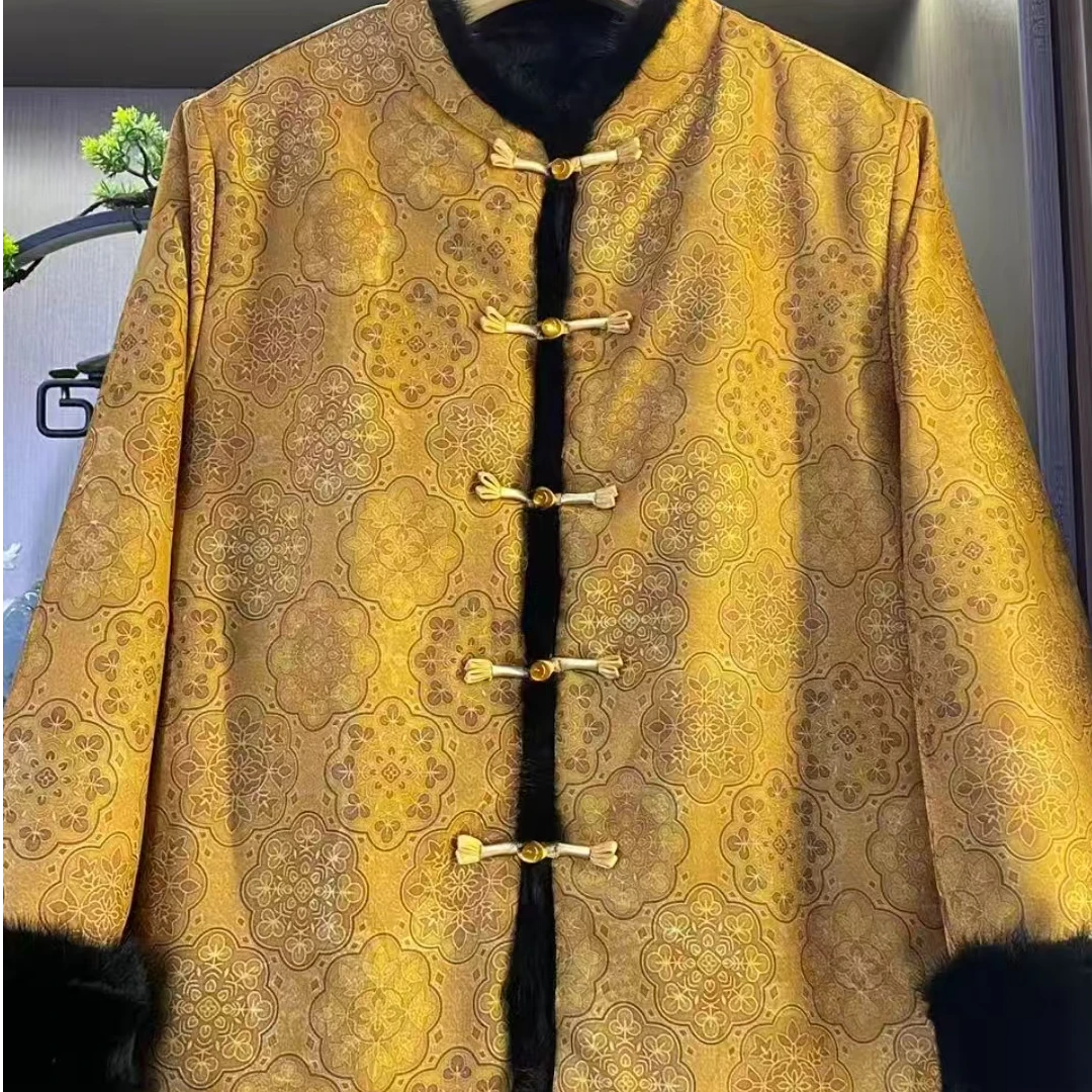 【国风元宝外套】加棉提花女士短外套国风复古气质冬季