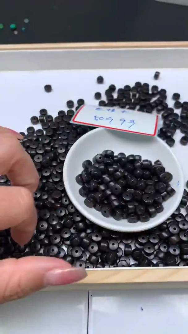 风车木（黑檀木）散珠D559 黑檀木直切5*8mm50个9.9元