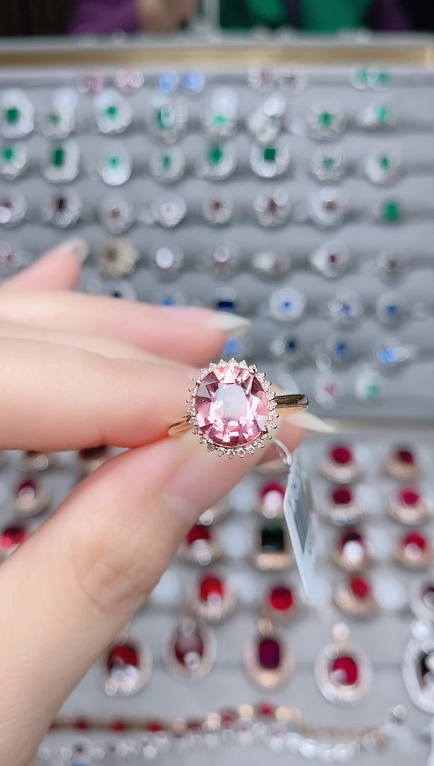 【闪购商品】碧玺18K金戒指18K金镶嵌1