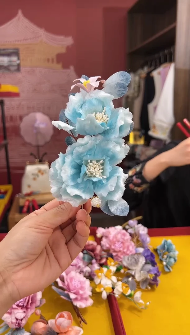 【闪购商品】非遗绒花（发饰）