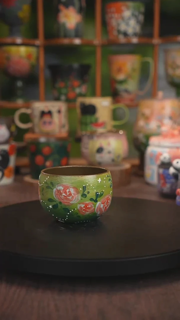 紫砂油画釉下彩手绘
