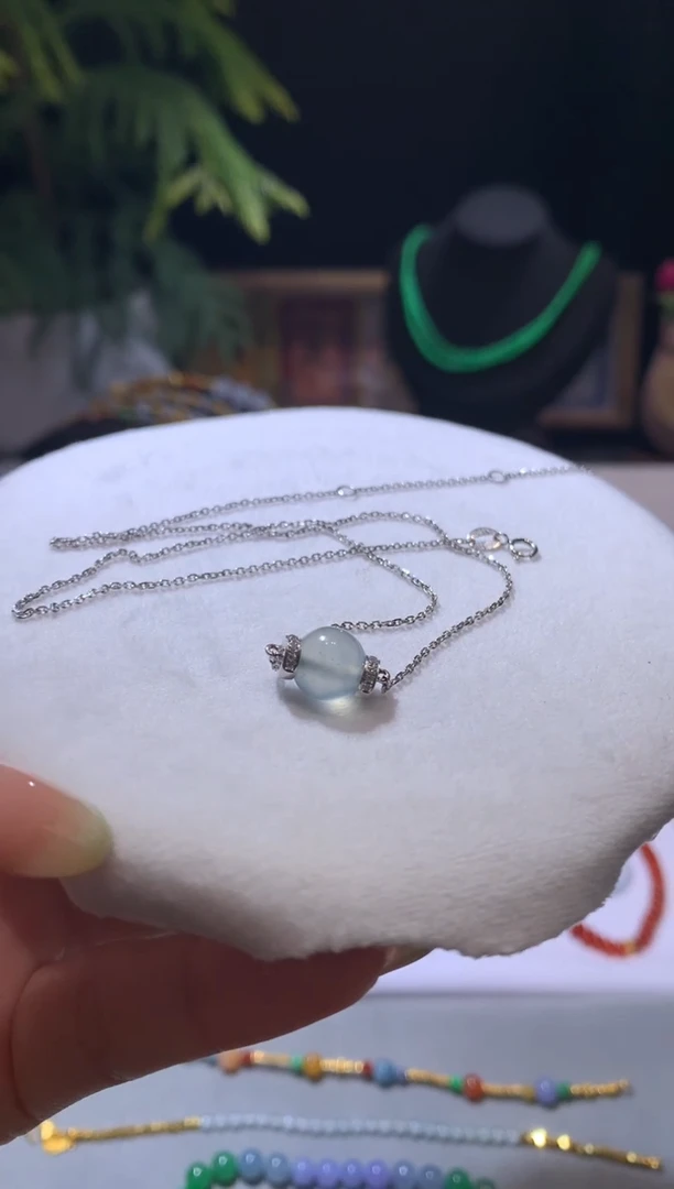 【闪购商品】定制翡翠18K金镶嵌珠子项链2800+280