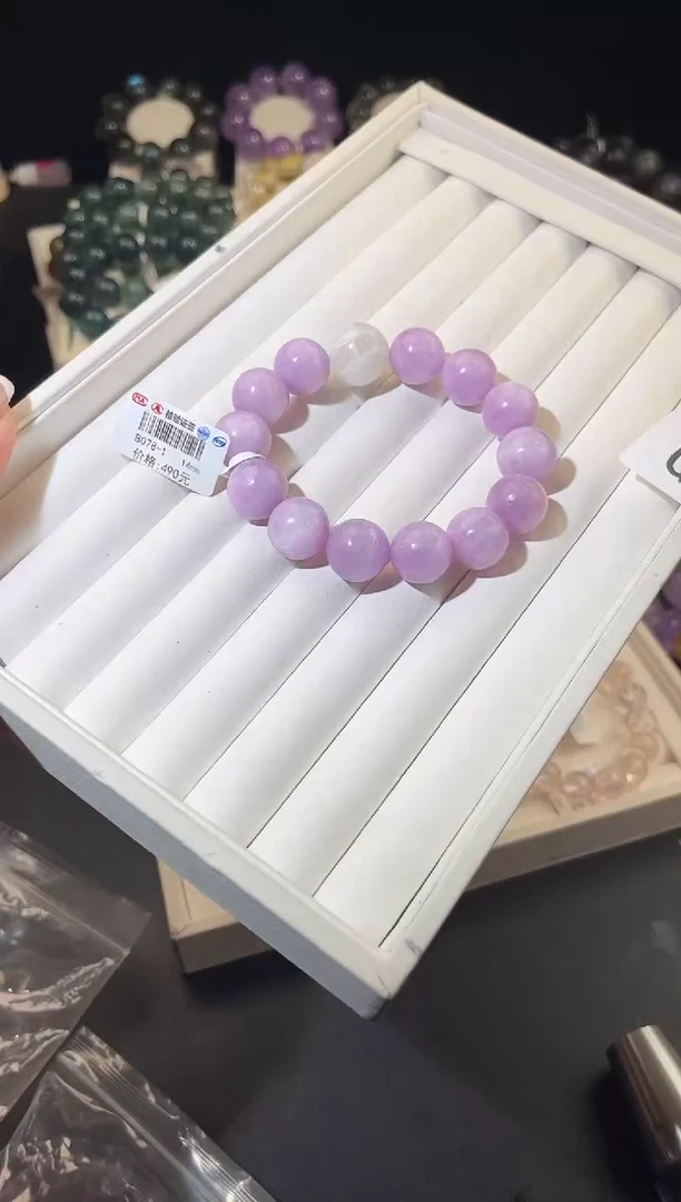 未镶嵌锂辉石手串多样性发一Q15紫锂辉DIY14mm