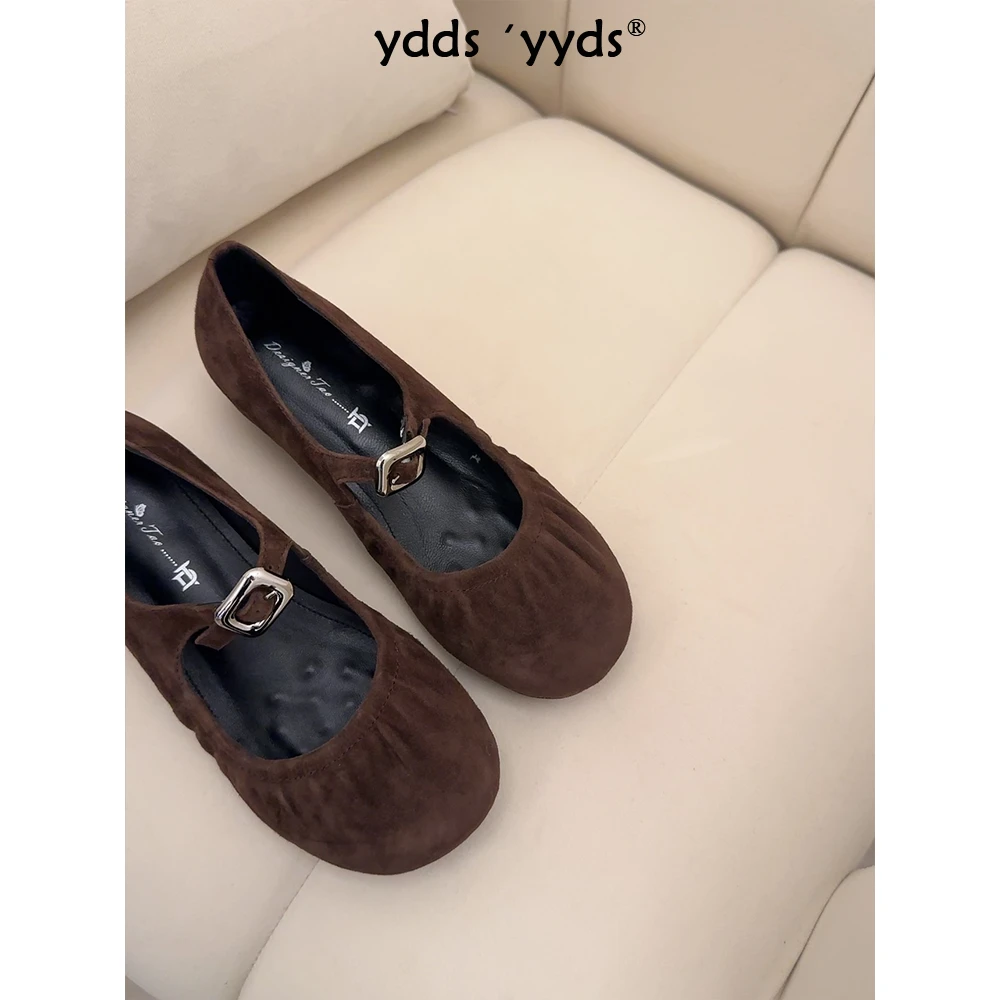 YDD/25春季新款小众简约时尚百搭复古平底圆头搭扣玛丽珍鞋/824