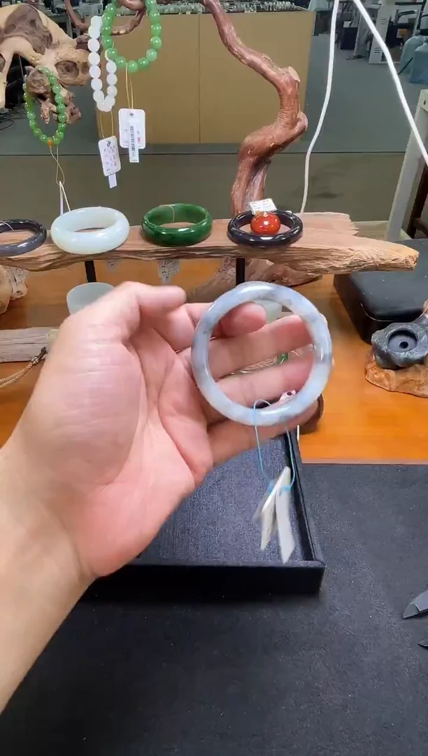 未镶嵌手镯和田玉墨玉青花 53圈 10