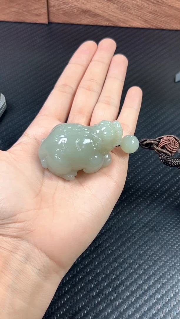 吊坠(赠链)未镶嵌和田玉且末微色差近矿M 貔貅