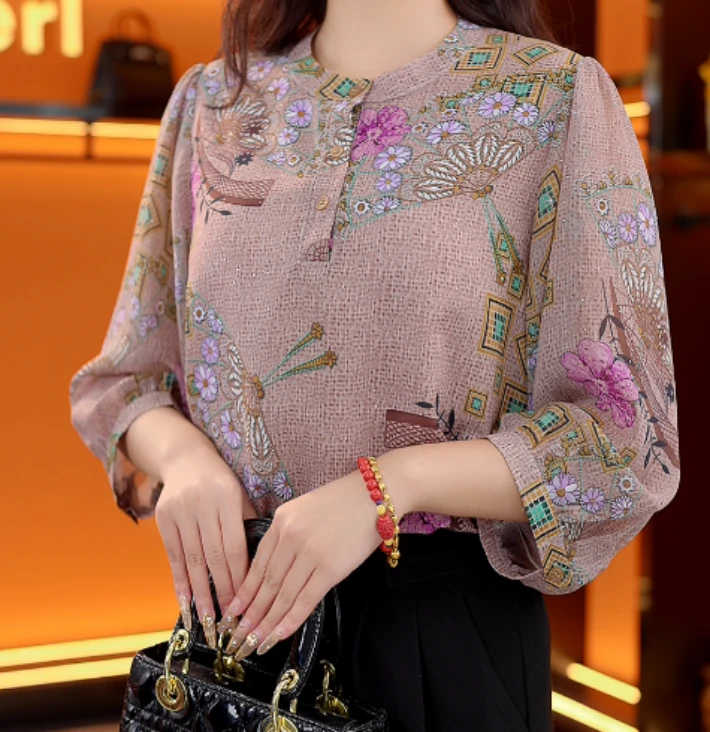 滨江万象城bk80214【出口原单】新中式国风设计感气质衬衫—奶兔