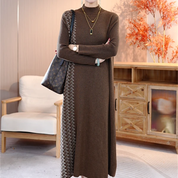 春夏新款【蝶舞】宽松冬季保暖秋冬百搭显瘦气质女毛衣连衣裙-1053#