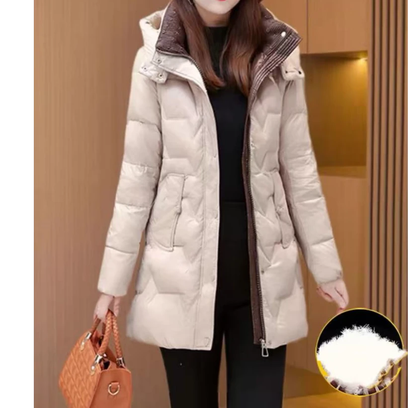 【撤柜断码甩】M130棉服外套时尚休闲连帽中长款保暖冬季棉衣