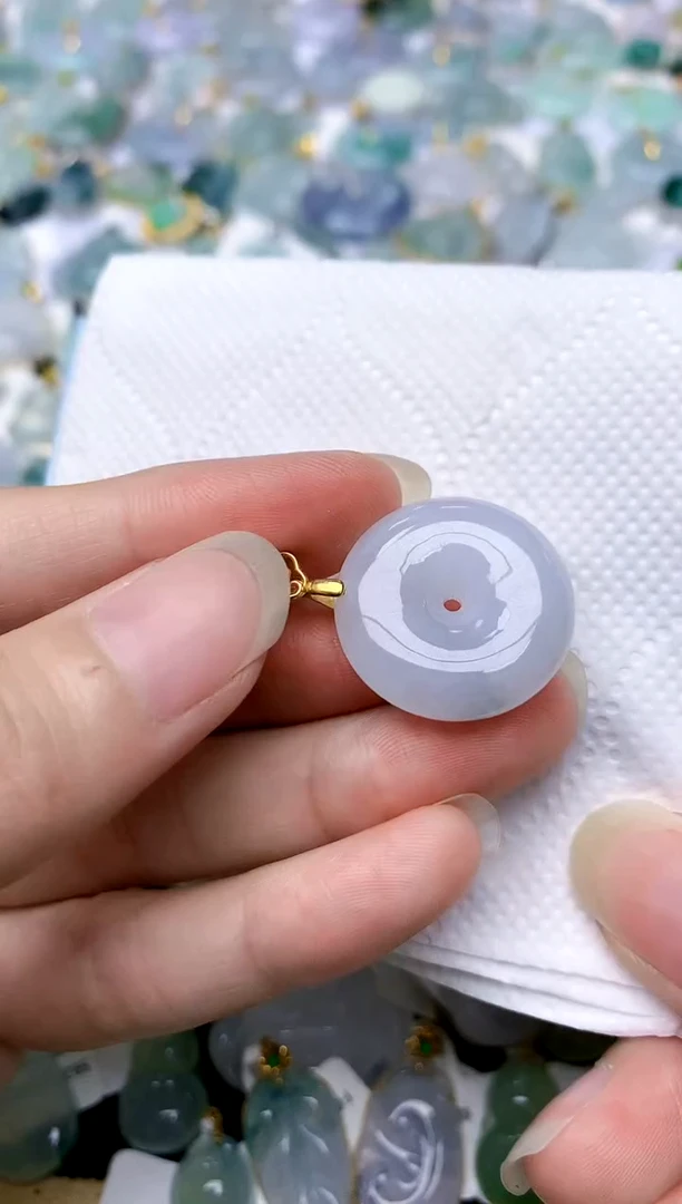 颈饰银S925镶嵌翡翠天然A货翡翠