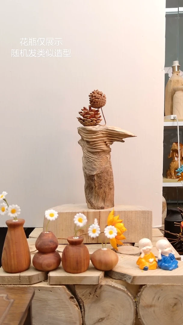 木实木花瓶，一物一拍