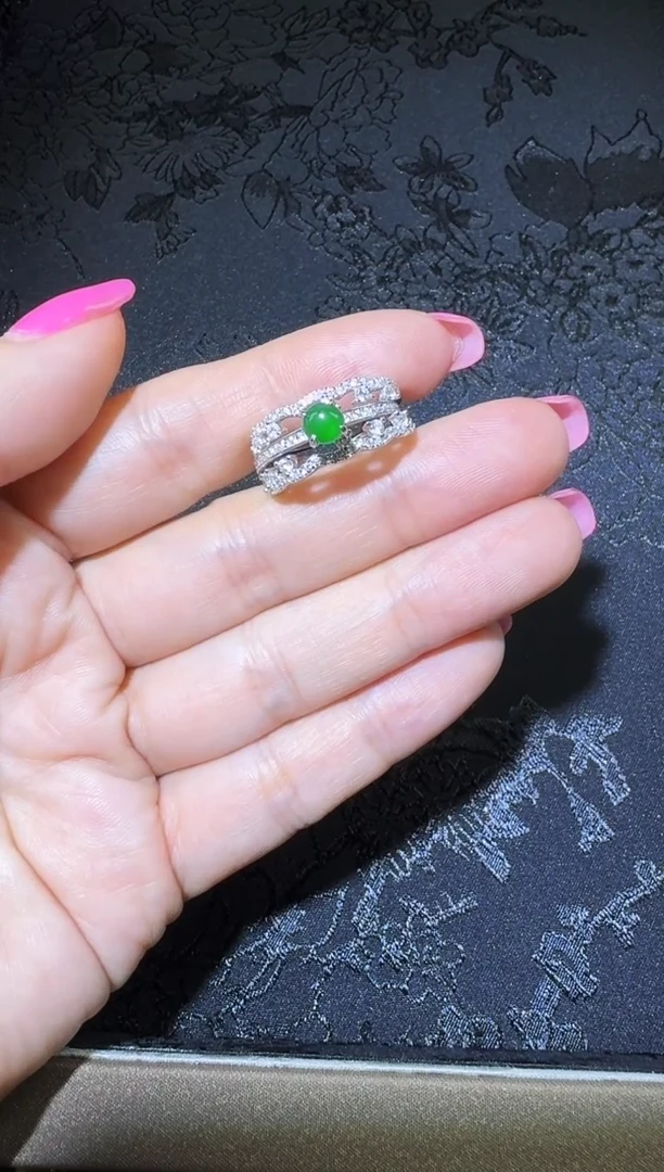 【闪购商品】翡翠戒指银S925镶嵌戒指