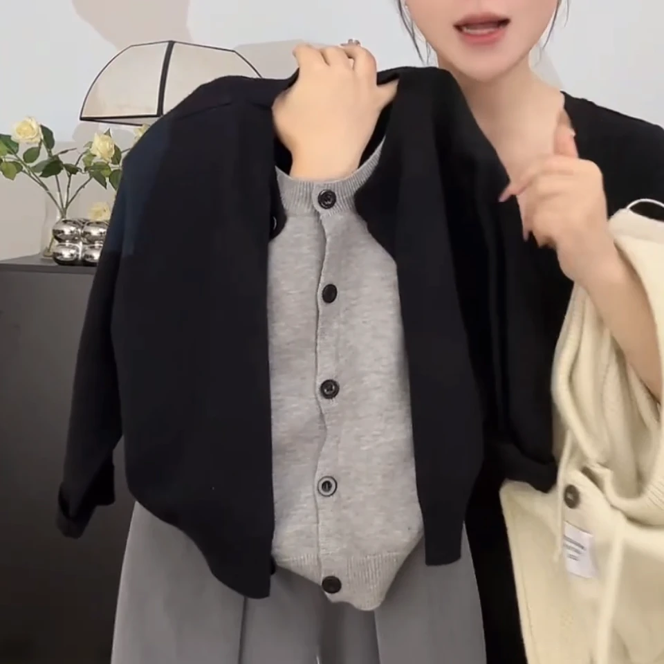 韩版儿童假两件秋季毛衣外套男童秋冬针织开衫潮酷痞帅男童秋装