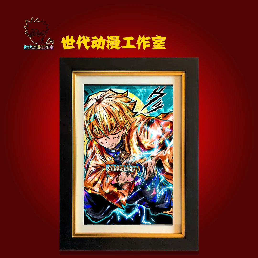 【鬼灭】36*25鬼灭善逸2立体镂空装饰画摆件T0112