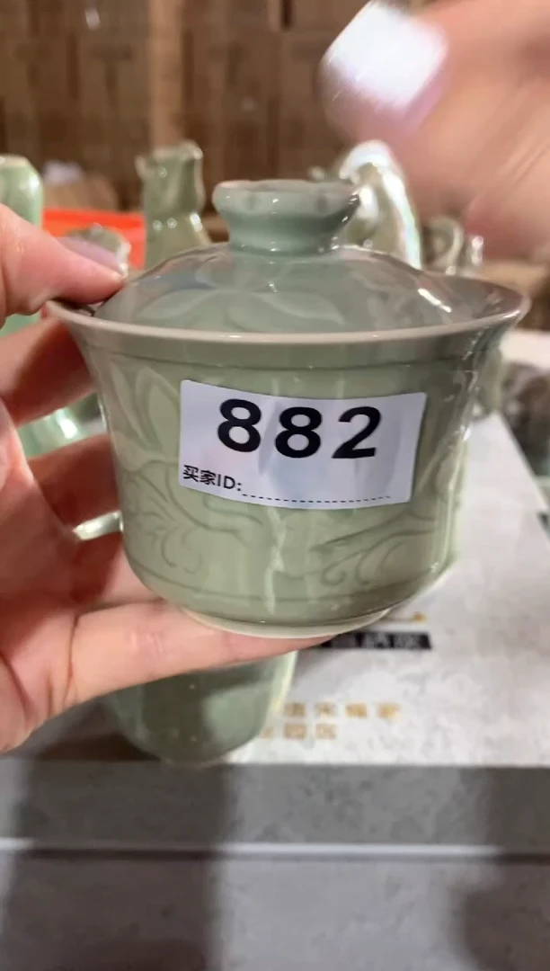 耀州窑882号  玉兰盖碗【二才 色差 一个】