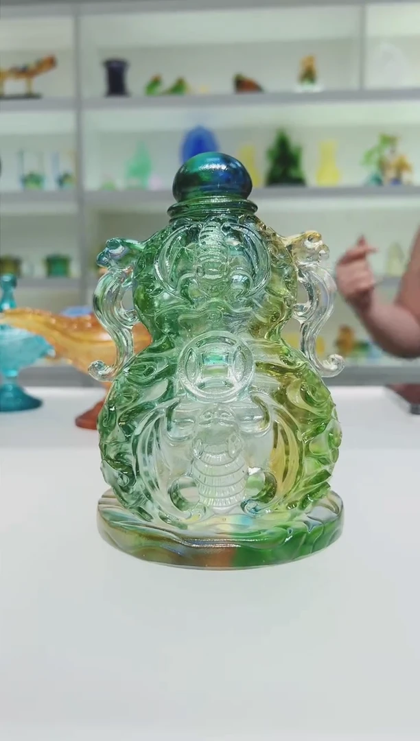 琉璃手工艺品古法琉璃福禄香炉