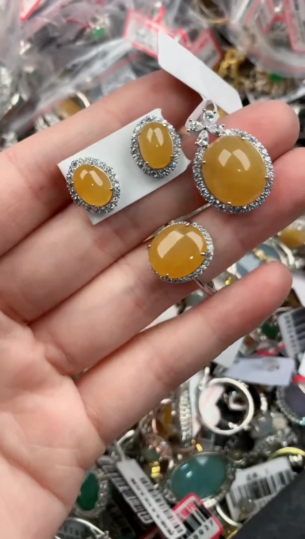 银S925镶嵌戒指翡翠11          1