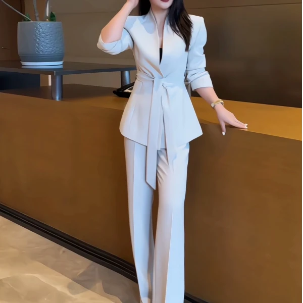 JIA SHI 西装裤子套装气质百搭显高显瘦垂感高定轻奢-TZ070+KZ040