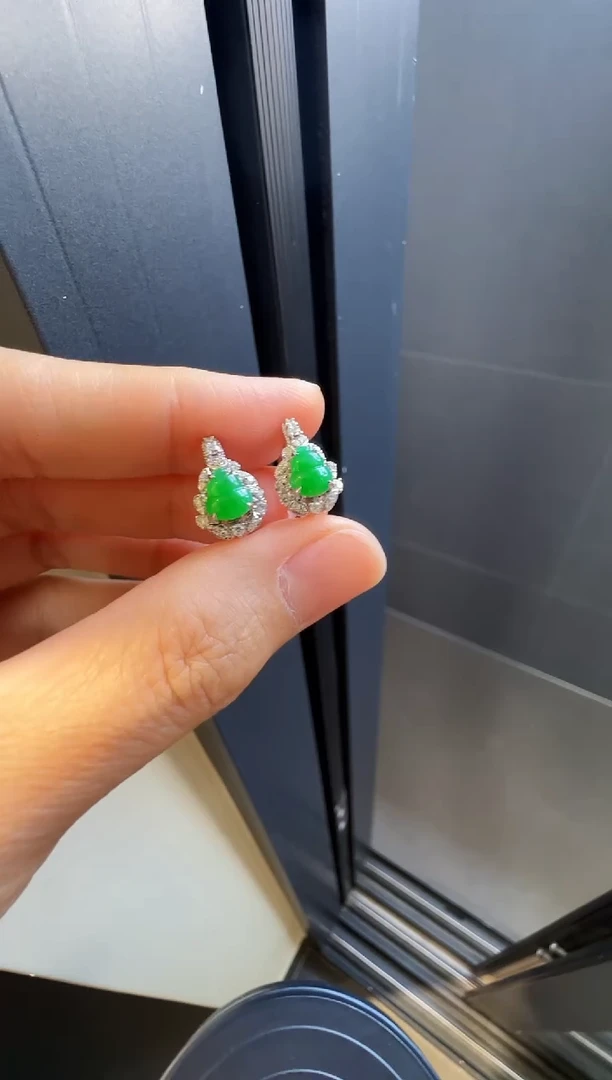 【闪购商品】翡翠耳饰18K金镶嵌00005800