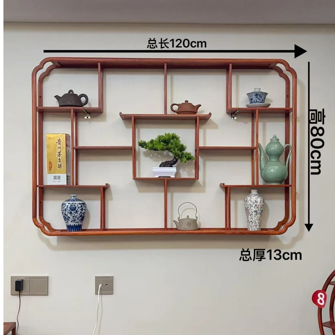 实木挂墙博古架中式壁挂架