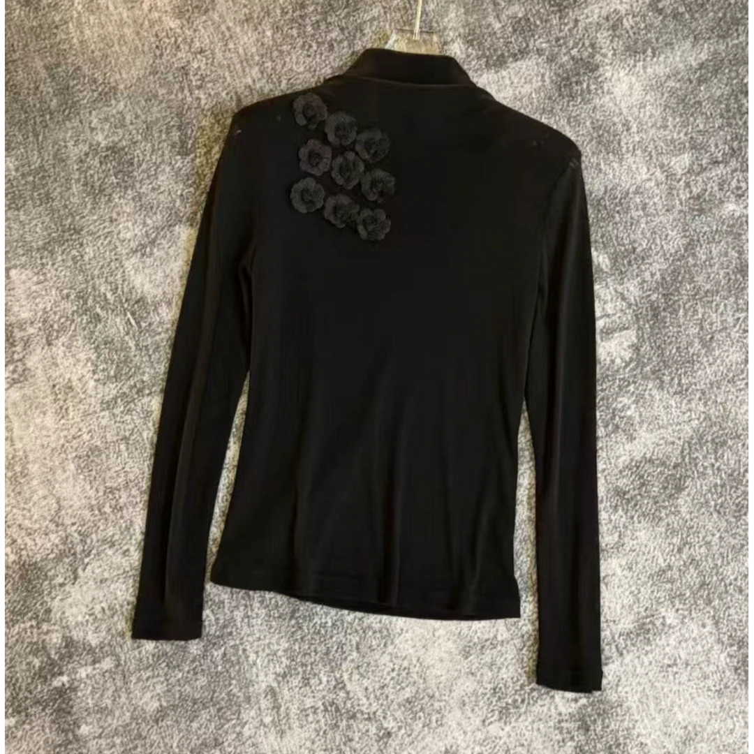 【山茶花】轻职风抗起球半高领常规长袖T恤秋冬修身内搭百搭