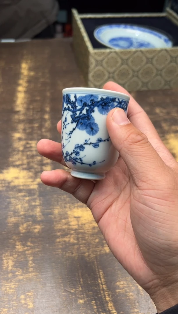 【闪购商品】/快雪时晴青花松竹梅凌霄杯