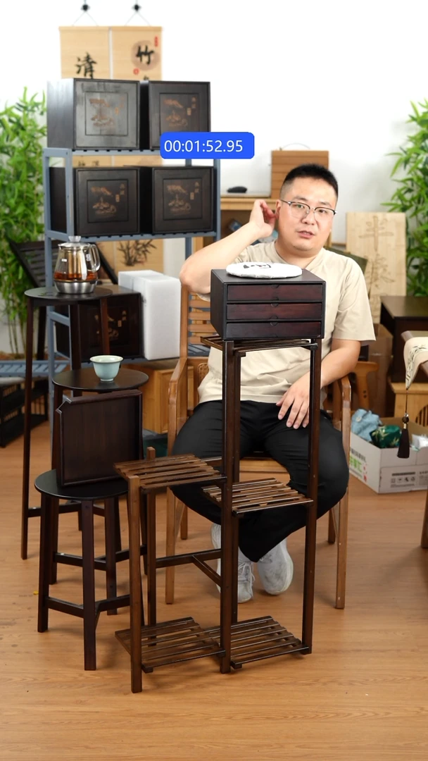 竹楠竹三层茶品盒子