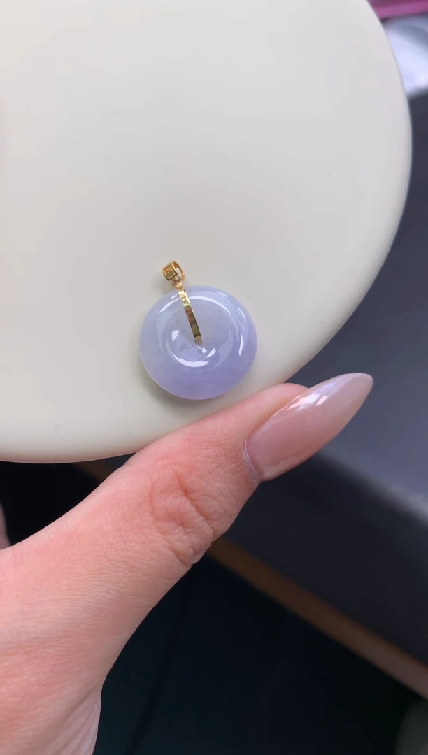 18K金镶嵌挂件翡翠48小时鉴赏期 退货不扣服务费