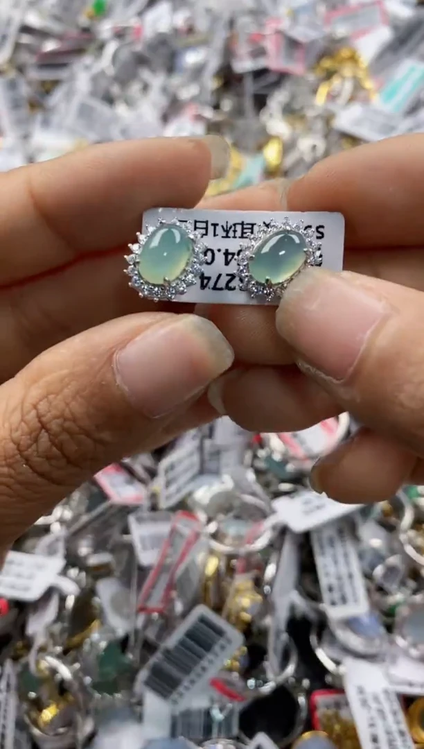 银S925镶嵌戒指翡翠6666----4