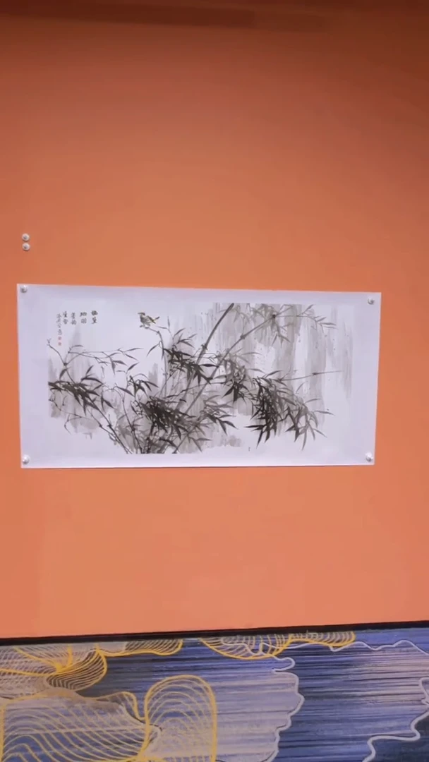 国画李派兴 水墨竹鸟