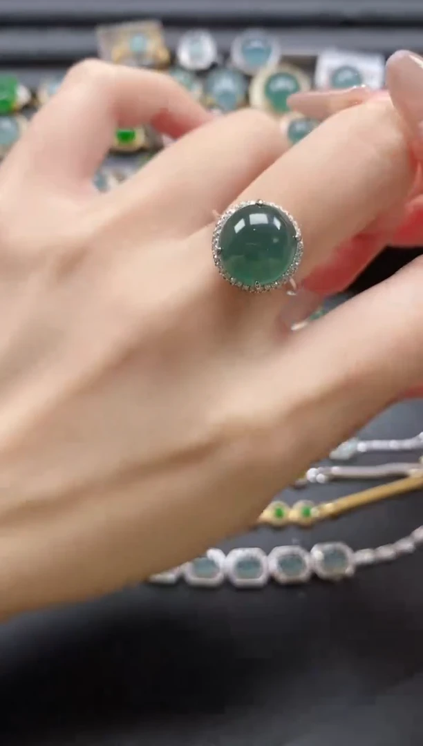 【闪购商品】翡翠戒指银S925镶嵌51511