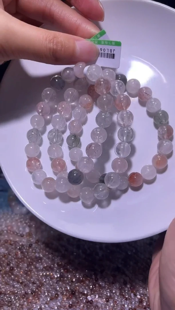 未镶嵌手链水晶J005-9mm糖果彩兔毛单圈-多样性发其一