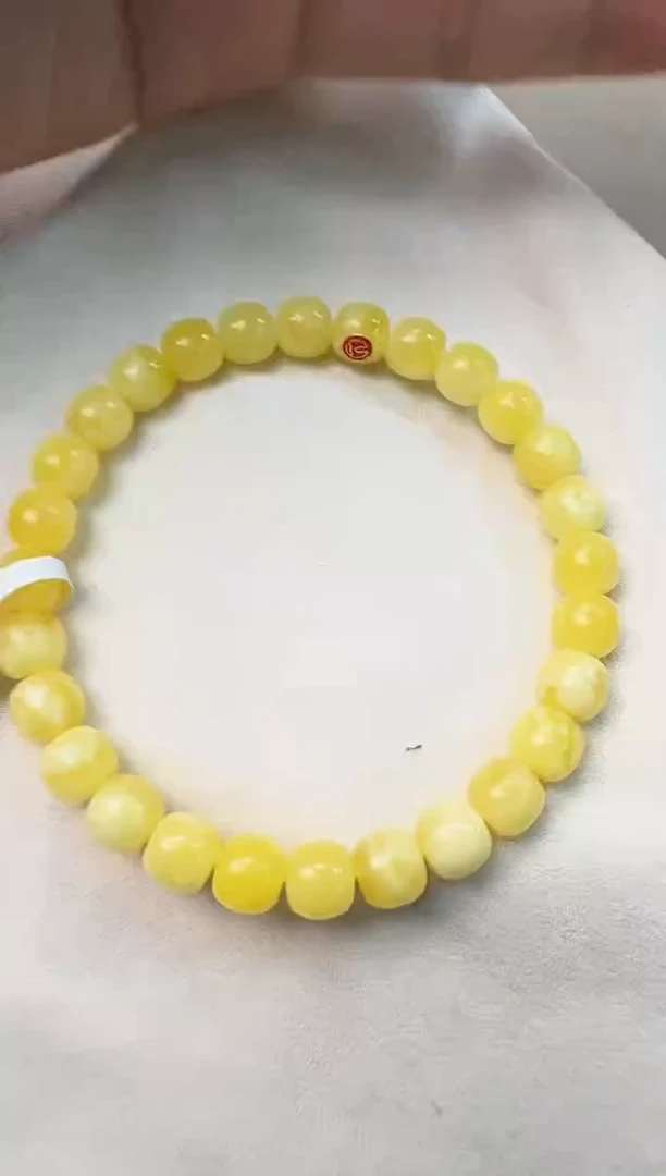 手串蜜蜡足金镶嵌蜜蜡手串