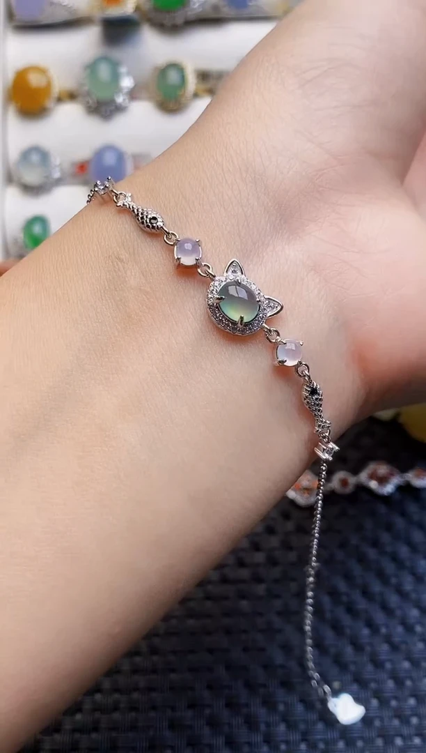 银S925镶嵌戒指翡翠3057