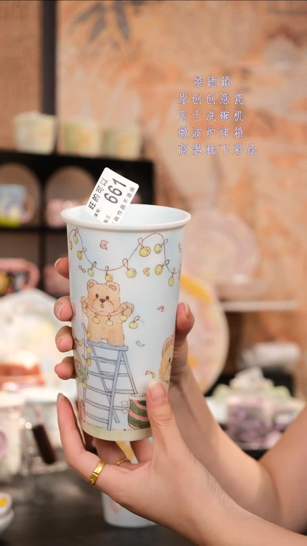 摆件景德镇手工手绘设计师款