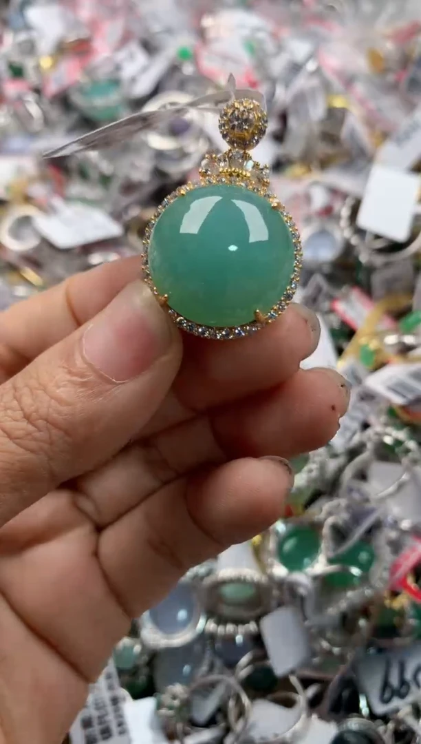 银S925镶嵌戒指翡翠333                5