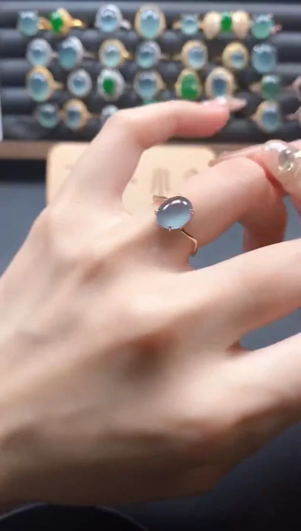 银S925镶嵌戒指翡翠51151