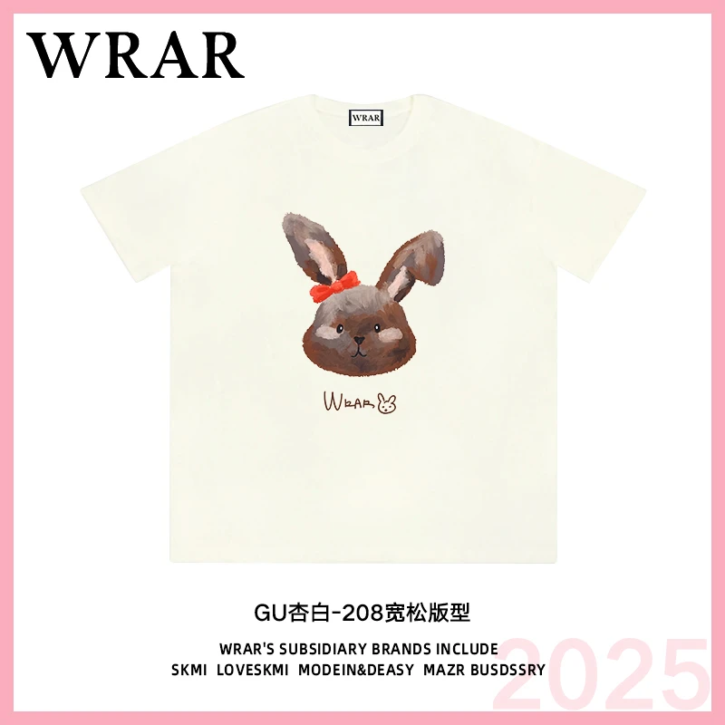 【可爱兔子】新品潮流圆领夏季透气宽松T恤情侣半袖动漫春夏印花1