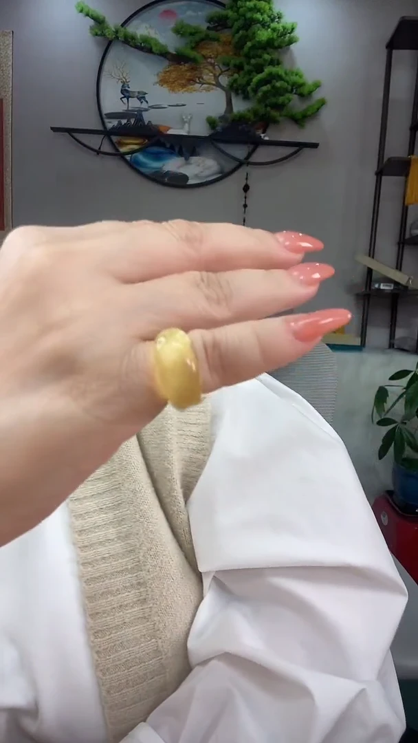 未镶嵌琥珀戒指戒指