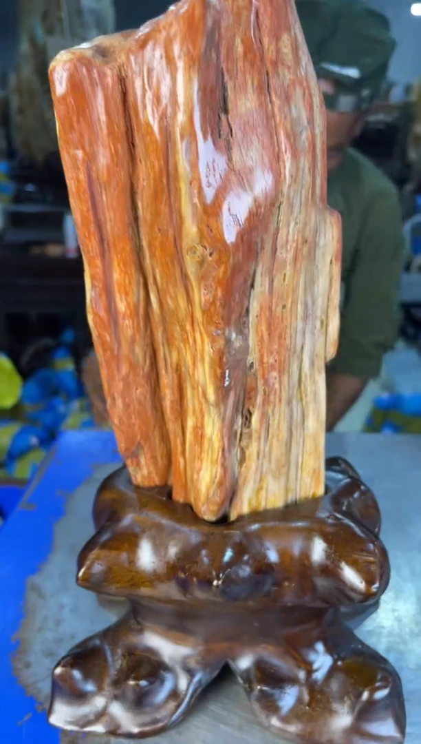 未镶嵌摆件硅化玉8