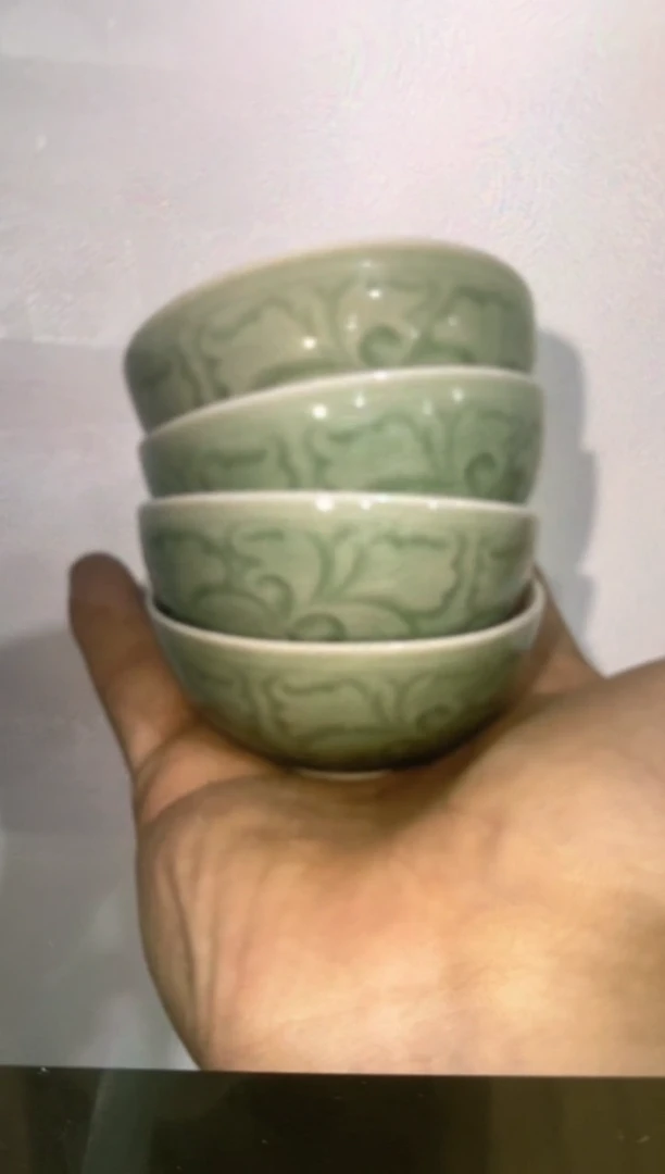 耀州窑瑕疵处理牡丹小杯【4只】