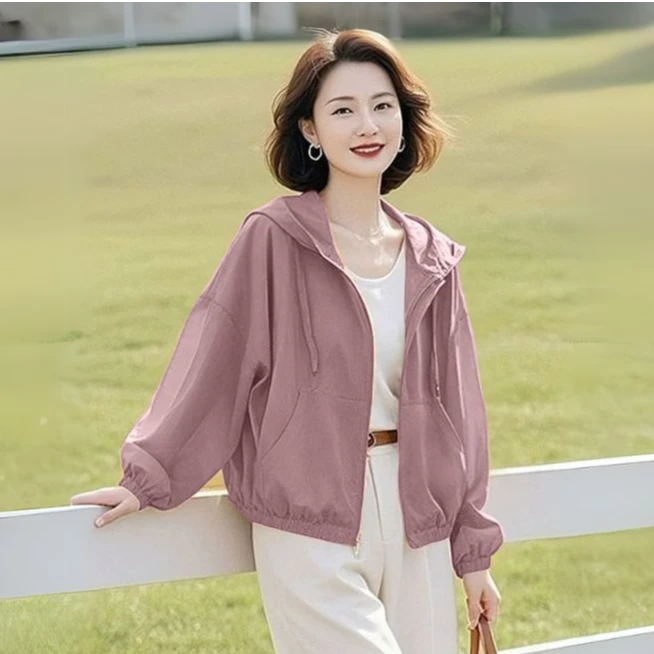 大码防晒衣女防紫外线2025夏季新款韩版薄款妈妈外套女宽松防晒服