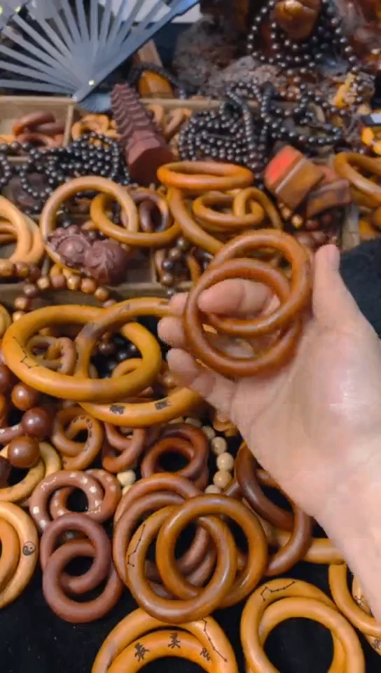 【闪购商品】枣木木雕乾坤圈微瑕40圈口一物一拍