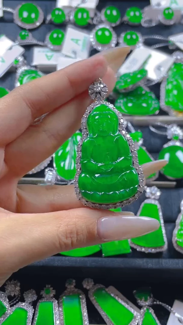 颈饰银S925镶嵌翡翠11